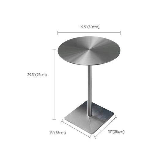 Stainless Steel Pedestal Cocktail Table Round/ Square Top Coffee Table Clearhalo 'Coffee & Accent Tables' 'Coffee Tables' 'coffee_tables' 'furn' 'furn_coffee_tables' 'Furniture' 'Living Room Furniture' 6434649