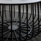Tray Top Iron Coffee Table Round Metel Cocktail Table in Black