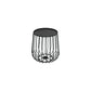 Tray Top Iron Coffee Table Round Metel Cocktail Table in Black
