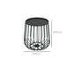 Tray Top Iron Coffee Table Round Metel Cocktail Table in Black