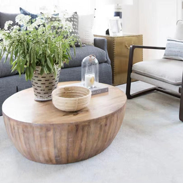 Distressed Wood Coffee Table Scandinavian 14.96" H 1 Single Cocktail Table