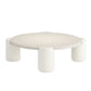 Round Wood Coffee Table White 4 Legs Cocktail Table for Home
