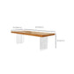 Table basse scandinave avec plateau en bois massif et base en acrylique