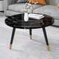 Contemporary Round Coffee Table with 3 Metal Legs and Wooden Top 28"L x 28"W x 18"H Clearhalo 'Coffee & Accent Tables' 'Coffee Tables' 'coffee_tables' 'furn' 'furn_coffee_tables' 'Furniture' 'Living Room Furniture' 6434719