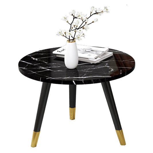 Contemporary Round Coffee Table with 3 Metal Legs and Wooden Top Clearhalo 'Coffee & Accent Tables' 'Coffee Tables' 'coffee_tables' 'furn' 'furn_coffee_tables' 'Furniture' 'Living Room Furniture' 6434720