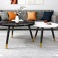 Contemporary Round Coffee Table with 3 Metal Legs and Wooden Top Clearhalo 'Coffee & Accent Tables' 'Coffee Tables' 'coffee_tables' 'furn' 'furn_coffee_tables' 'Furniture' 'Living Room Furniture' 6434726