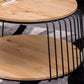 Nordic Solid Wood Round Coffee Cocktail Table with Floor Shelf Clearhalo 'Coffee & Accent Tables' 'Coffee Tables' 'coffee_tables' 'furn' 'furn_coffee_tables' 'Furniture' 'Living Room Furniture' 6434740