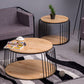 Nordic Solid Wood Round Coffee Cocktail Table with Floor Shelf Clearhalo 'Coffee & Accent Tables' 'Coffee Tables' 'coffee_tables' 'furn' 'furn_coffee_tables' 'Furniture' 'Living Room Furniture' 6434742