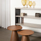 Round Solid Wood Coffee Table Pedestal Coffee Cocktail Table