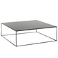 Iron Square Coffee Table with Frame Base Mid-Century Modern Cocktail Table
