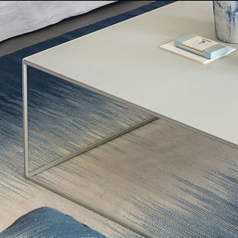 Iron Square Coffee Table with Frame Base Mid-Century Modern Cocktail Table