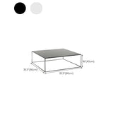 Table basse Iron Square avec base de cocktails modernes de base de base du milieu du siècle