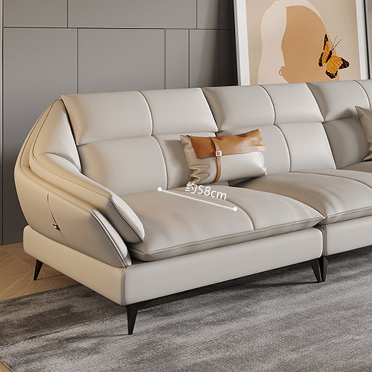 Divano scandinavo sezionale cuscinetti in pelle bianca sezionale