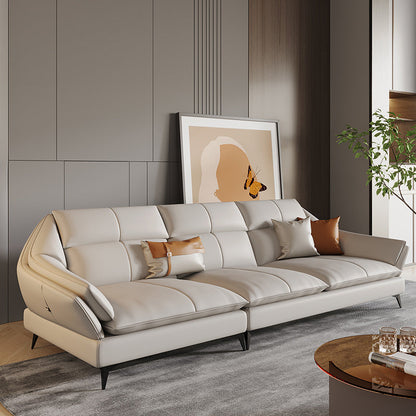 Divano scandinavo sezionale cuscinetti in pelle bianca sezionale