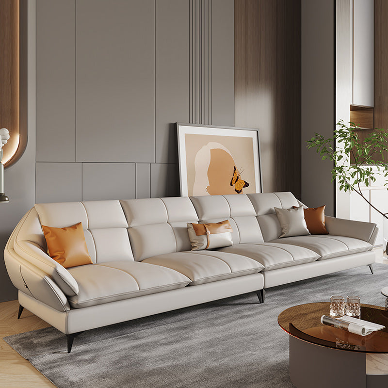 Divano scandinavo sezionale cuscinetti in pelle bianca sezionale