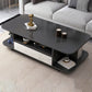 Scandinavian Coffee Table with Shelves and 1 Drawer Cocktail Table Black Clearhalo 'Coffee & Accent Tables' 'Coffee Tables' 'coffee_tables' 'furn' 'furn_coffee_tables' 'Furniture' 'Living Room Furniture' 6434843