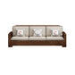 Contemporary Sectional Sofa Walnut Wood Sectional with Pillows