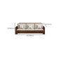 Contemporary Sectional Sofa Walnut Wood Sectional with Pillows