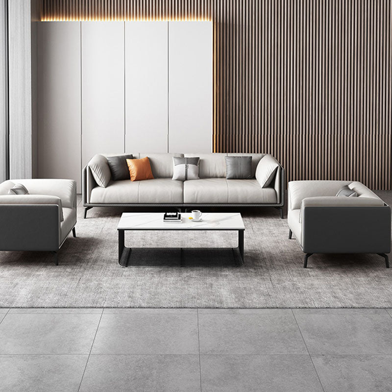 Contemporary Stationary Sofa Standard Square Arm Sofa for Living Room