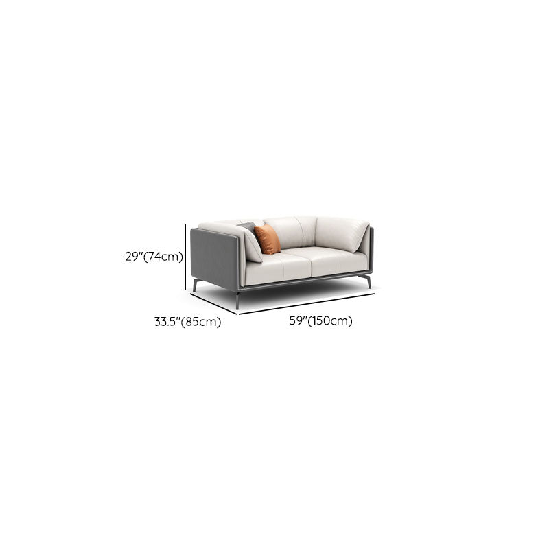 Contemporary Stationary Sofa Standard Square Arm Sofa for Living Room