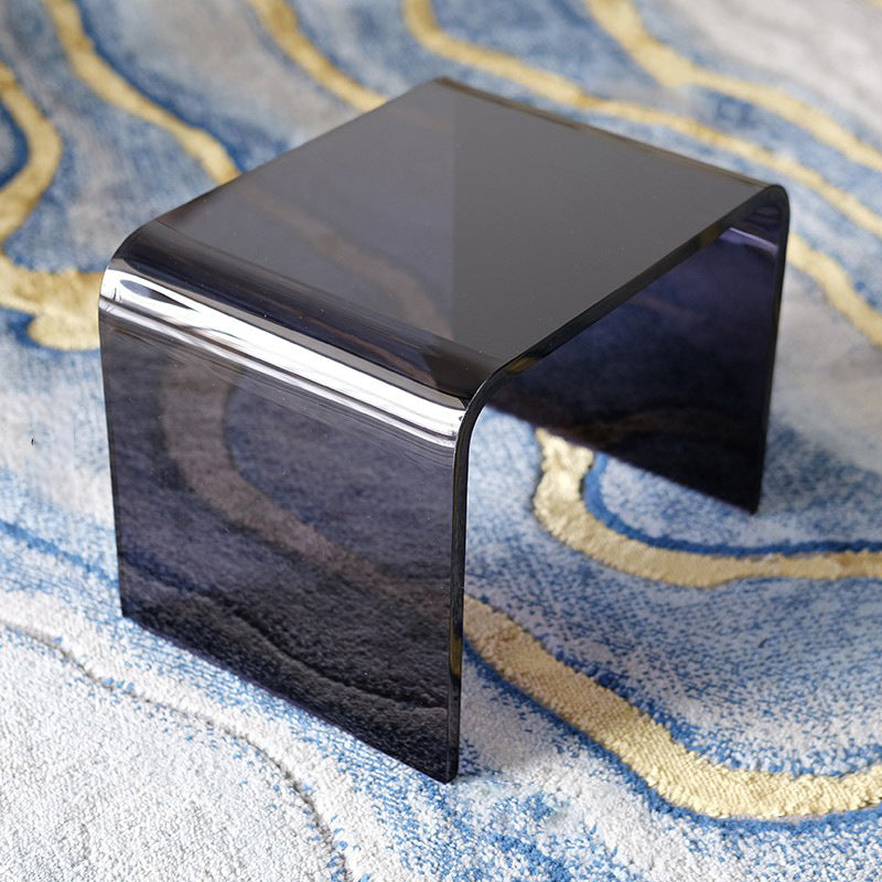 リビングルーム用のモダンな長方形のガラスサイドテーブルスレッドサイドテーブル