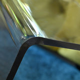 リビングルーム用のモダンな長方形のガラスサイドテーブルスレッドサイドテーブル