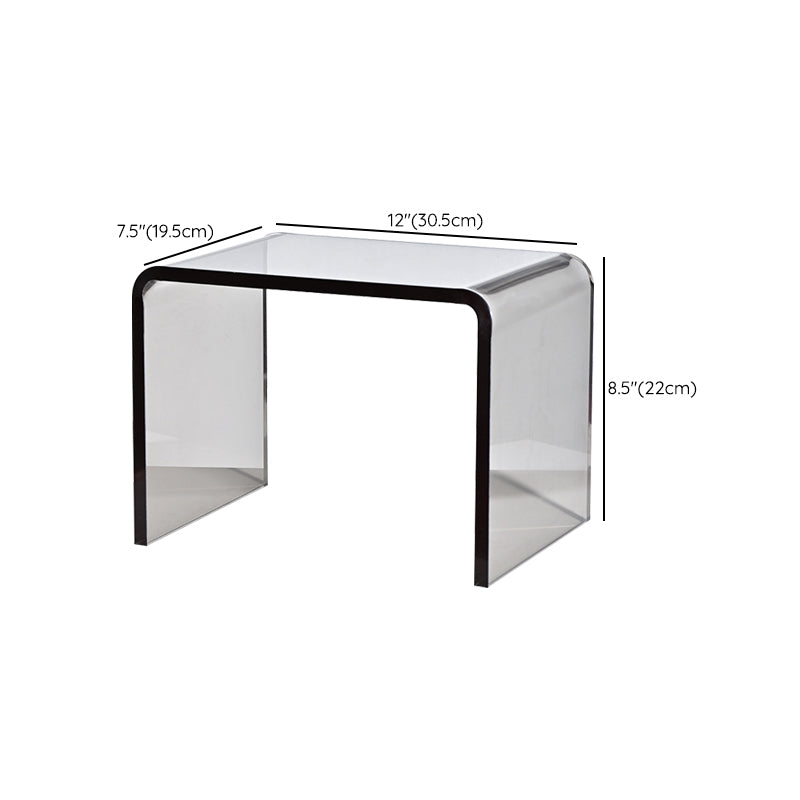 リビングルーム用のモダンな長方形のガラスサイドテーブルスレッドサイドテーブル