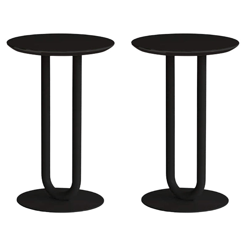 メタリック台座のサイドテーブルミッドセンチュリーモダンサイドエンドテーブル