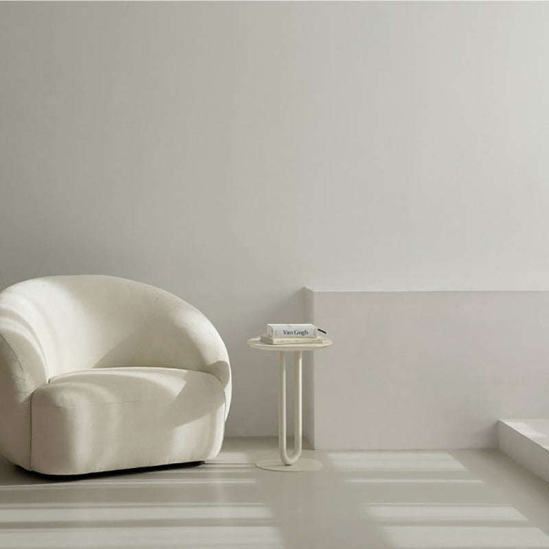 メタリック台座のサイドテーブルミッドセンチュリーモダンサイドエンドテーブル