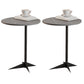 Modern Round Slate Side End Table Metal Pedestal Sofa Side Table Black Gray 2 Clearhalo 'Coffee & Accent Tables' 'End & Side Tables' 'end_side_tables' 'furn' 'furn_end_side_tables' 'Furniture' 'Living Room Furniture' 6435075