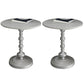 Modern Slate Round Side End Table Metal Pedestal Sofa Side Table