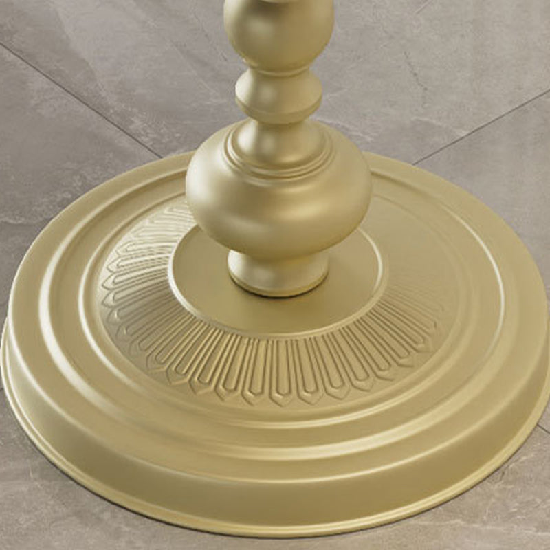 Modern Slate Round Side End Table Metal Pedestal Sofa Side Table