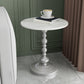 Modern Slate Round Side End Table Metal Pedestal Sofa Side Table