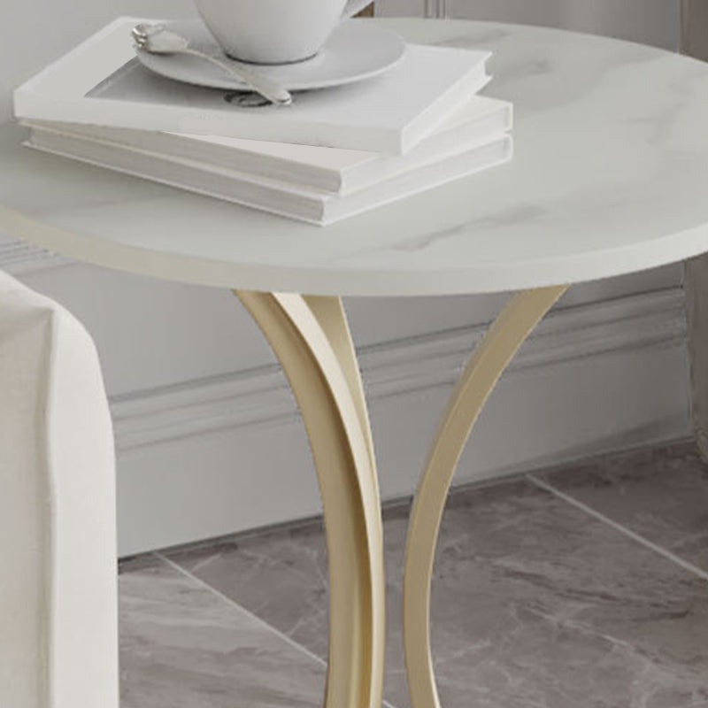 モダンスレートラウンドサイドエンドテーブルフレームベースタイプソファテーブル