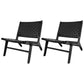 Leather Woven Back Chair Basic Four Leg Lounge Chair for Living Room Leather 2 Piece Set Black Clearhalo 'Accent Chairs' 'accent_chairs' 'Chairs & Seating' 'furn' 'furn_accent_chairs' 'Furniture' 'Living Room Furniture' 6435338