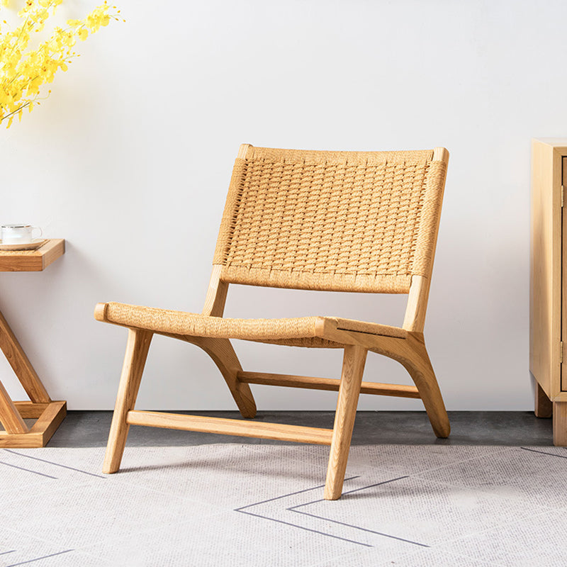 Leather Woven Back Chair Basic Four Leg Lounge Chair for Living Room Clearhalo 'Accent Chairs' 'accent_chairs' 'Chairs & Seating' 'furn' 'furn_accent_chairs' 'Furniture' 'Living Room Furniture' 6435343