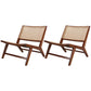 Leather Woven Back Chair Basic Four Leg Lounge Chair for Living Room Wicker Rattan 2 Piece Set Brown Clearhalo 'Accent Chairs' 'accent_chairs' 'Chairs & Seating' 'furn' 'furn_accent_chairs' 'Furniture' 'Living Room Furniture' 6435345