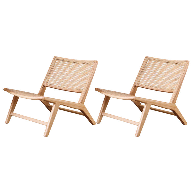 Leather Woven Back Chair Basic Four Leg Lounge Chair for Living Room Wicker Rattan 2 Piece Set Natural Clearhalo 'Accent Chairs' 'accent_chairs' 'Chairs & Seating' 'furn' 'furn_accent_chairs' 'Furniture' 'Living Room Furniture' 6435348