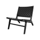 Leather Woven Back Chair Basic Four Leg Lounge Chair for Living Room Leather 1 Piece Black Clearhalo 'Accent Chairs' 'accent_chairs' 'Chairs & Seating' 'furn' 'furn_accent_chairs' 'Furniture' 'Living Room Furniture' 6435353