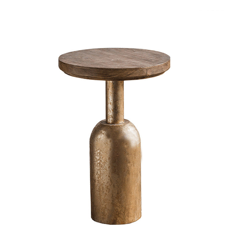 Solid Wood End Slide Table with Ironcraft Pedestal End Table 16"L x 16"W x 25.5"H 1 Clearhalo 'Coffee & Accent Tables' 'End & Side Tables' 'end_side_tables' 'furn' 'furn_end_side_tables' 'Furniture' 'Living Room Furniture' 6435381