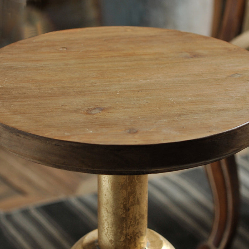 Solid Wood End Slide Table with Ironcraft Pedestal End Table Clearhalo 'Coffee & Accent Tables' 'End & Side Tables' 'end_side_tables' 'furn' 'furn_end_side_tables' 'Furniture' 'Living Room Furniture' 6435384