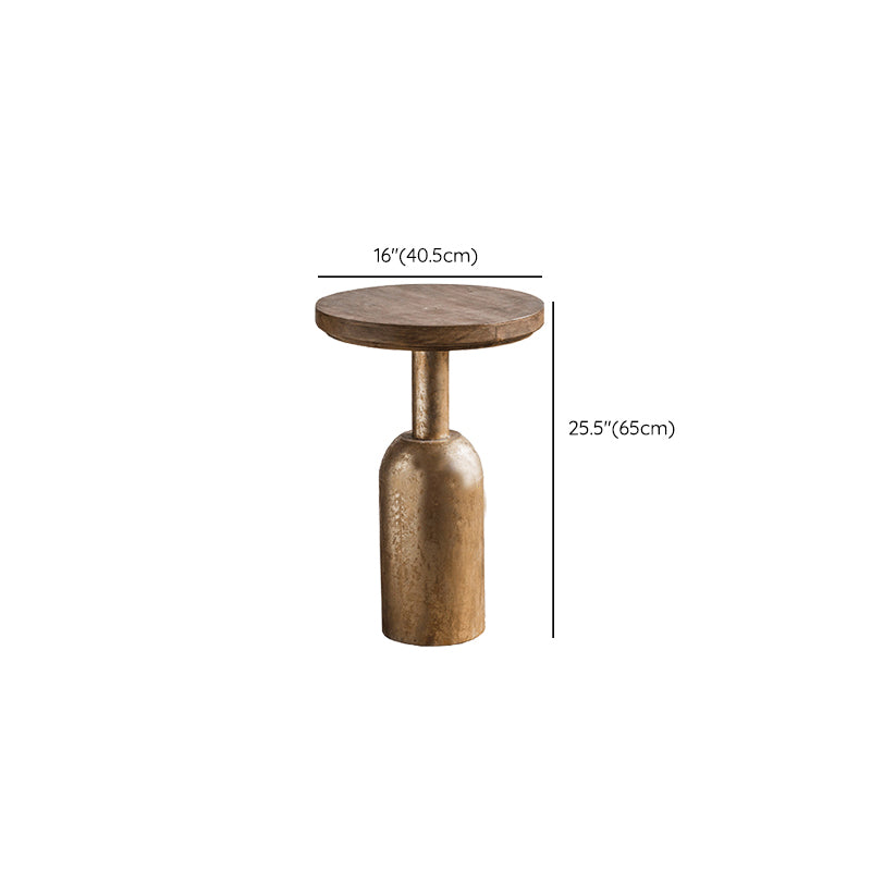 Solid Wood End Slide Table with Ironcraft Pedestal End Table Clearhalo 'Coffee & Accent Tables' 'End & Side Tables' 'end_side_tables' 'furn' 'furn_end_side_tables' 'Furniture' 'Living Room Furniture' 6435385