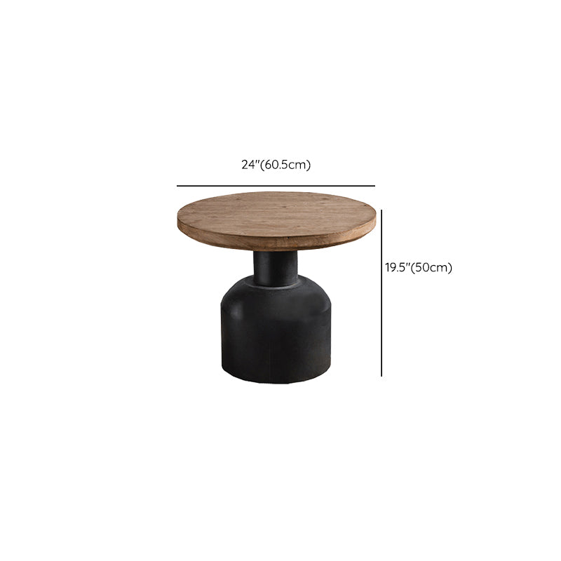 Solid Wood End Slide Table with Ironcraft Pedestal End Table Clearhalo 'Coffee & Accent Tables' 'End & Side Tables' 'end_side_tables' 'furn' 'furn_end_side_tables' 'Furniture' 'Living Room Furniture' 6435386