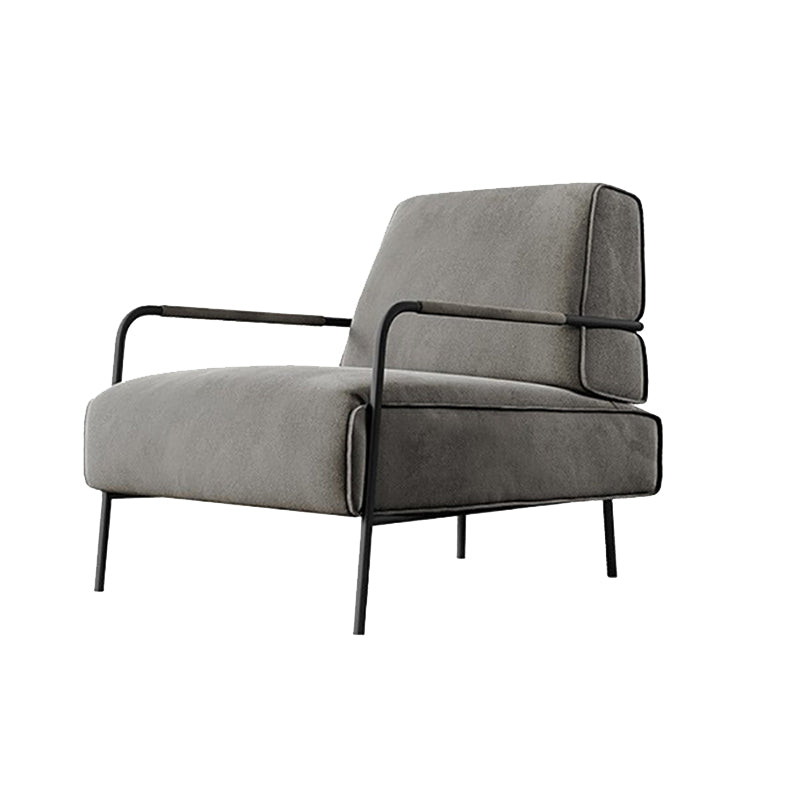 Cushion Back Vanity Armchair Basic Four Leg Chair with Cushion Light Gray Flannel 1 Piece Clearhalo 'Accent Chairs' 'accent_chairs' 'Chairs & Seating' 'furn' 'furn_accent_chairs' 'Furniture' 'Living Room Furniture' 6435388
