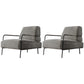 Cushion Back Vanity Armchair Basic Four Leg Chair with Cushion Light Gray Flannel 2 Piece Set Clearhalo 'Accent Chairs' 'accent_chairs' 'Chairs & Seating' 'furn' 'furn_accent_chairs' 'Furniture' 'Living Room Furniture' 6435389