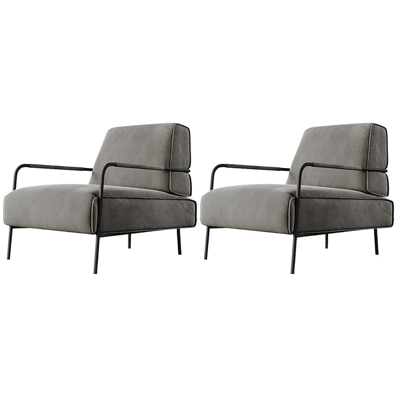 Cushion Back Vanity Armchair Basic Four Leg Chair with Cushion Light Gray Flannel 2 Piece Set Clearhalo 'Accent Chairs' 'accent_chairs' 'Chairs & Seating' 'furn' 'furn_accent_chairs' 'Furniture' 'Living Room Furniture' 6435389