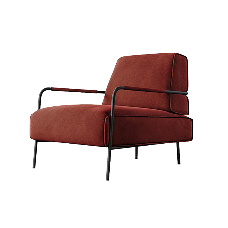 Cushion Back Vanity Armchair Basic Four Leg Chair with Cushion Burgundy Flannel 1 Piece Clearhalo 'Accent Chairs' 'accent_chairs' 'Chairs & Seating' 'furn' 'furn_accent_chairs' 'Furniture' 'Living Room Furniture' 6435393