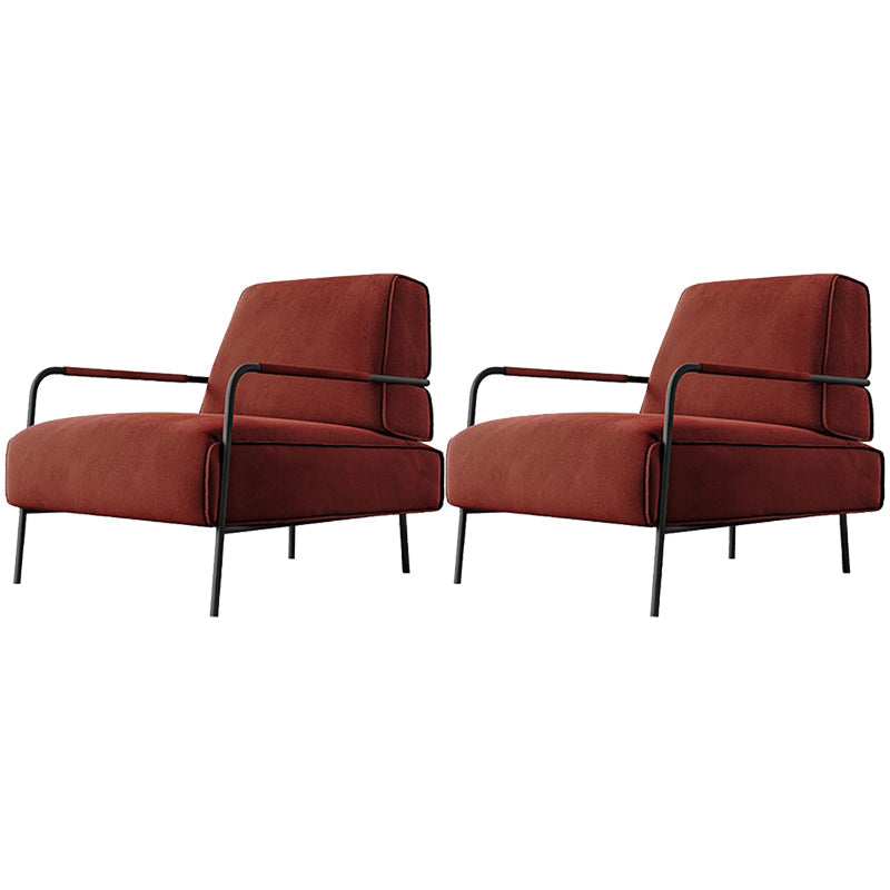 Cushion Back Vanity Armchair Basic Four Leg Chair with Cushion Burgundy Flannel 2 Piece Set Clearhalo 'Accent Chairs' 'accent_chairs' 'Chairs & Seating' 'furn' 'furn_accent_chairs' 'Furniture' 'Living Room Furniture' 6435395