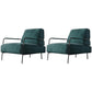 Cushion Back Vanity Armchair Basic Four Leg Chair with Cushion Blackish Green Flannel 2 Piece Set Clearhalo 'Accent Chairs' 'accent_chairs' 'Chairs & Seating' 'furn' 'furn_accent_chairs' 'Furniture' 'Living Room Furniture' 6435400