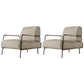 Cushion Back Vanity Armchair Basic Four Leg Chair with Cushion Off-White Flannel 2 Piece Set Clearhalo 'Accent Chairs' 'accent_chairs' 'Chairs & Seating' 'furn' 'furn_accent_chairs' 'Furniture' 'Living Room Furniture' 6435403